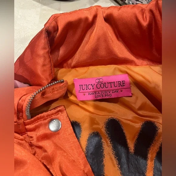 Juicy Couture Orange cropped puffer jacket - Like new condition! - Picture 3 of 4